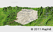 Shaded Relief Panoramic Map of Phieng, satellite outside