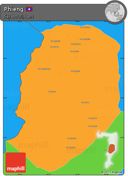 Political Simple Map of Phieng