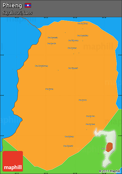Political Simple Map of Phieng