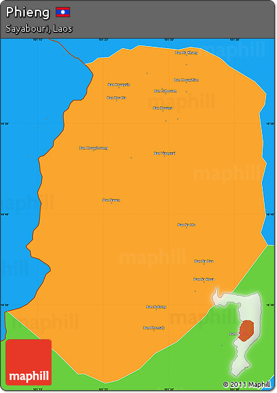 Political Simple Map of Phieng