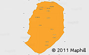 Political Simple Map of Phieng, single color outside
