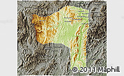 Physical 3D Map of Sayaboury, darken, semi-desaturated