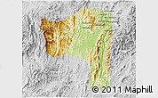 Physical 3D Map of Sayaboury, lighten, desaturated