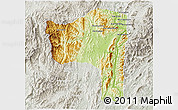 Physical 3D Map of Sayaboury, lighten, semi-desaturated