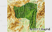 Satellite 3D Map of Sayaboury, physical outside