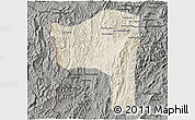 Shaded Relief 3D Map of Sayaboury, darken, semi-desaturated