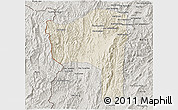 Shaded Relief 3D Map of Sayaboury, semi-desaturated
