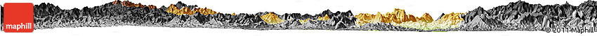 Physical Horizon Map of Sayaboury, darken, desaturated