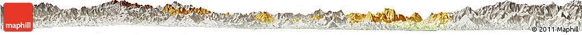 Physical Horizon Map of Sayaboury, lighten, semi-desaturated