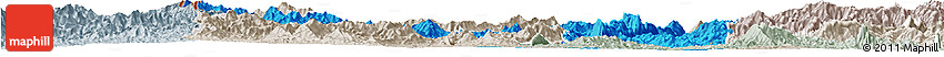 Political Horizon Map of Sayaboury, lighten, semi-desaturated