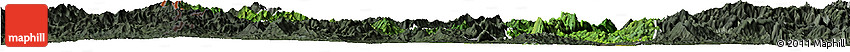 Satellite Horizon Map of Sayaboury, darken, semi-desaturated