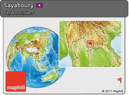 Physical Location Map of Sayaboury