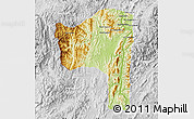 Physical Map of Sayaboury, lighten, desaturated