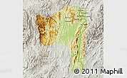 Physical Map of Sayaboury, lighten, semi-desaturated