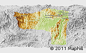 Physical Panoramic Map of Sayaboury, lighten, desaturated