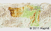 Physical Panoramic Map of Sayaboury, lighten