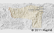 Shaded Relief Panoramic Map of Sayaboury, lighten, desaturated