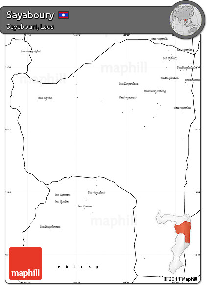 Blank Simple Map of Sayaboury