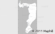 Gray Simple Map of Sayabouri, single color outside