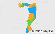 Political Simple Map of Sayabouri, single color outside