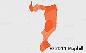Political Shades Simple Map of Sayabouri, single color outside