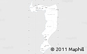 Silver Style Simple Map of Sayabouri, single color outside