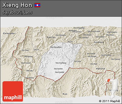 Classic Style 3D Map of Xieng Hon