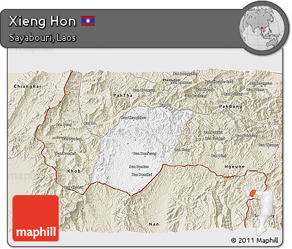 Classic Style 3D Map of Xieng Hon