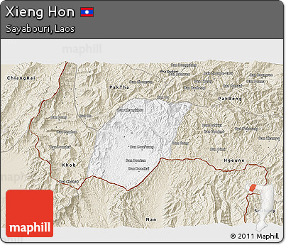Classic Style 3D Map of Xieng Hon