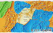 Physical 3D Map of Xieng Hon, political outside