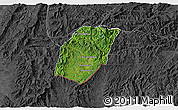 Satellite 3D Map of Xieng Hon, darken, desaturated