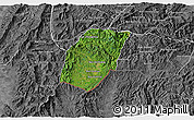 Satellite 3D Map of Xieng Hon, desaturated