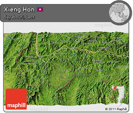 Satellite 3D Map of Xieng Hon