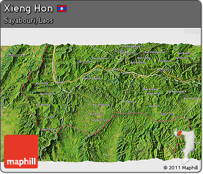 Satellite 3D Map of Xieng Hon