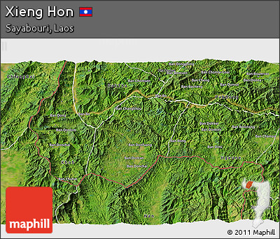 Satellite 3D Map of Xieng Hon