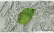 Satellite 3D Map of Xieng Hon, lighten, semi-desaturated