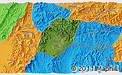 Satellite 3D Map of Xieng Hon, political outside