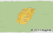 Savanna Style 3D Map of Xieng Hon, single color outside