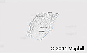 Silver Style 3D Map of Xieng Hon, single color outside