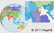 Political Location Map of Xieng Hon, highlighted country