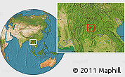 Satellite Location Map of Xieng Hon