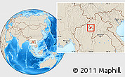Shaded Relief Location Map of Xieng Hon