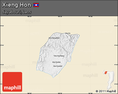 Classic Style Map of Xieng Hon, single color outside