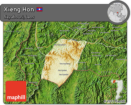 Physical Map of Xieng Hon, satellite outside