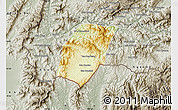 Physical Map of Xieng Hon, semi-desaturated