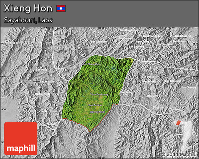 Satellite Map of Xieng Hon, lighten, desaturated