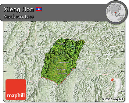 Satellite Map of Xieng Hon, lighten