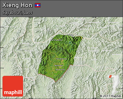 Satellite Map of Xieng Hon, lighten