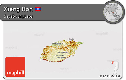 Physical Panoramic Map of Xieng Hon, cropped outside