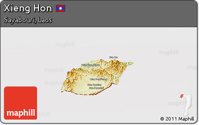 Physical Panoramic Map of Xieng Hon, cropped outside